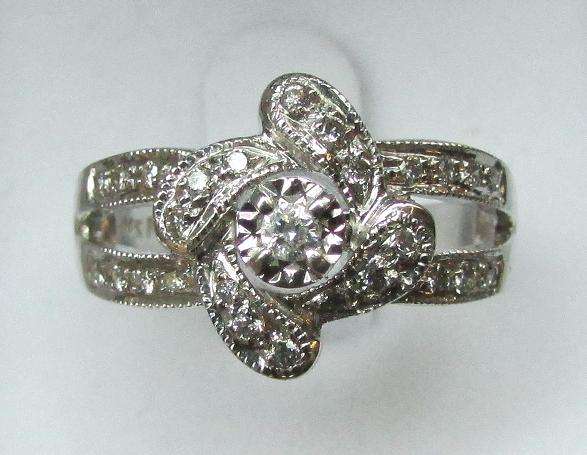 **EXCELLENT DEAL [R37956]** DESIGNER [0.905CT] ROUND CUT DIAMOND RING [WHITE GOLD] - BUY SAFE