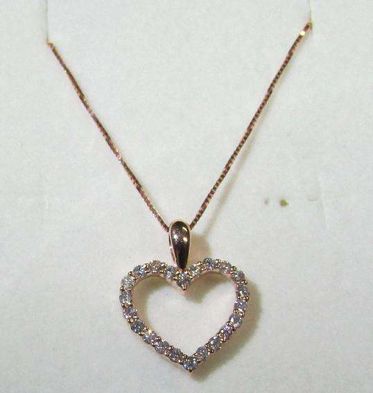 **SUPER PROMO [R28637]** DIAMOND PENDANT + CHAIN! [0.300ct] ROUND CUT [ROSE GOLD] - BUY SAFE