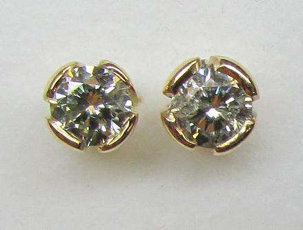 **SPARKLING [R29515]** DIAMOND [0.500ct] EARRINGS [COLOUR J] YELLOW GOLD - BUY SAFE