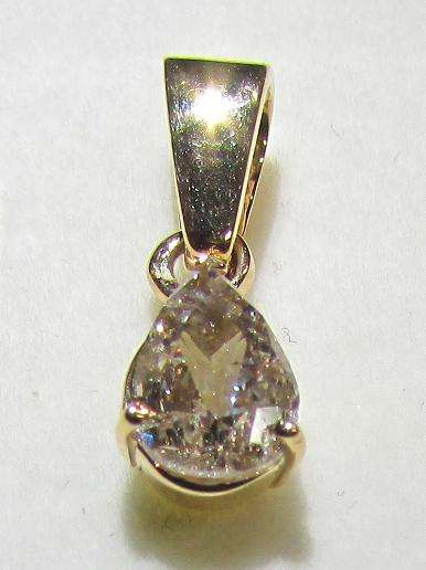**STUNNING PIECE [R30225]** PEAR SHAPE [0.695ct] DIAMOND PENDANT [YELLOW GOLD] - BUY SAFE