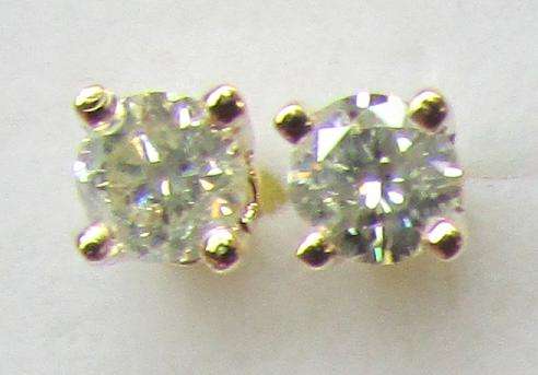 **GORGEOUS [R29287]** DESIGNER SPARKLING [0.500ct] DIAMOND EARRINGS [YELLOW GOLD] -  BUY SAFE
