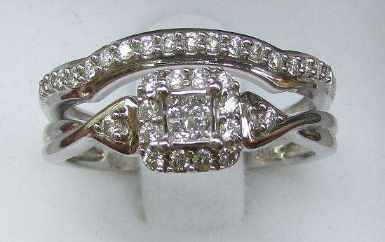 **SUPER SPECIAL [R36852]** BRIDAL TWINSET [0.700ct] DIAMOND RINGS [H / SI1] WHITE GOLD - BUY SAFE
