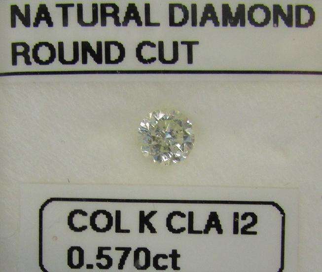 **NATURAL DIAMOND** SPARKLING [0.570ct] ROUND CUT [COLOUR K] DIAMOND STARTING AT R1 - BUY SAFE