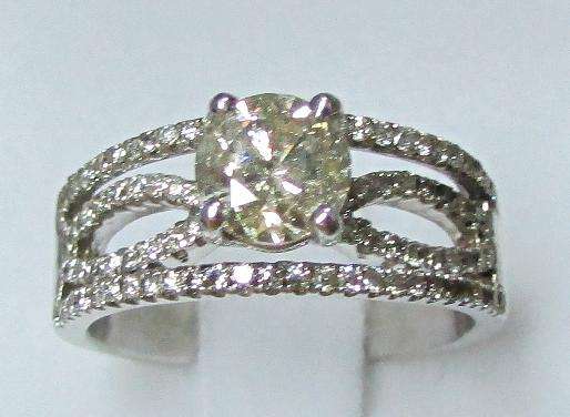 **TWIST DESIGN [R47528]** ROUND CUT [1.215ct] DIAMOND RING [18KT WHITE GOLD] - BUY SAFE