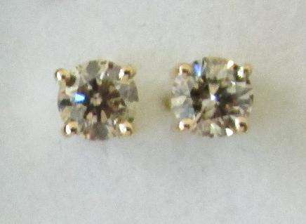 **GORGEOUS [R33243]** DESIGNER SPARKLING [0.750ct] DIAMOND EARRINGS [YELLOW GOLD] -  BUY SAFE