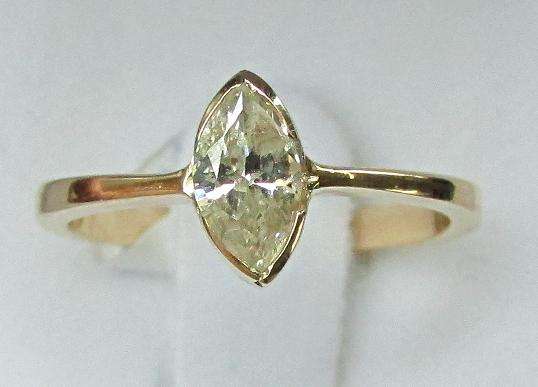 **DESIGNER [R26687]** MARQUISE CUT [0.500ct] DIAMOND [SI2] RING [YELLOW GOLD] - BUY SAFE