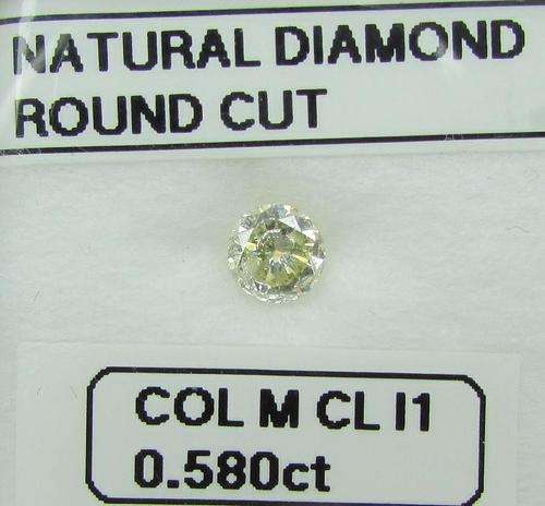 **NATURAL DIAMOND** SPARKLING [0.580ct] ROUND CUT [COLOUR M] DIAMOND STARTING AT R1 - BUY SAFE