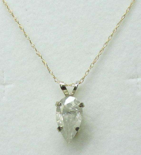 **SUPER PROMO [R38637]** DIAMOND PENDANT + CHAIN! [1.158ct] ROUND CUT [YELLOW GOLD] - BUY SAFE