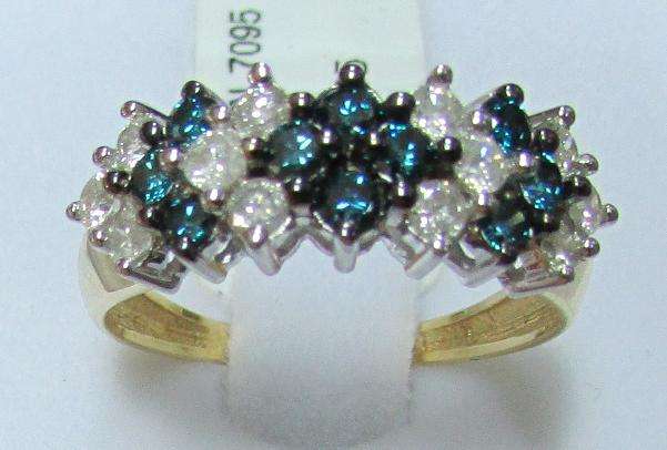 **WOW FACTOR [R45274]** BLUE / WHITE [1.093ct] DIAMOND RING [2.904g] YELLOW GOLD - BUY SAFE