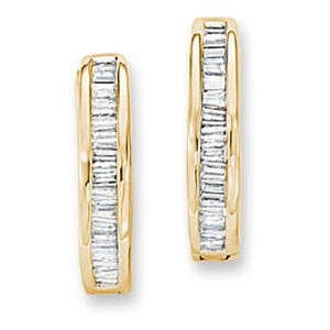**DIAMOND HOOPS [R21893]** BAGUETTE [0.300ct] DIAMOND EARRINGS [YELLOW GOLD] -  BUY SAFE