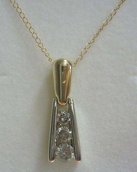 **GLITTERING [R31412]** DIAMOND PENDANT + CHAIN! [0.400ct] ROUND CUT [WHITE/YELLOW GOLD] -  BUY SAFE