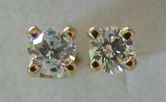 **GORGEOUS [R28637]** DESIGNER SPARKLING [0.598ct] DIAMOND EARRINGS [YELLOW GOLD] - BUY SAFE
