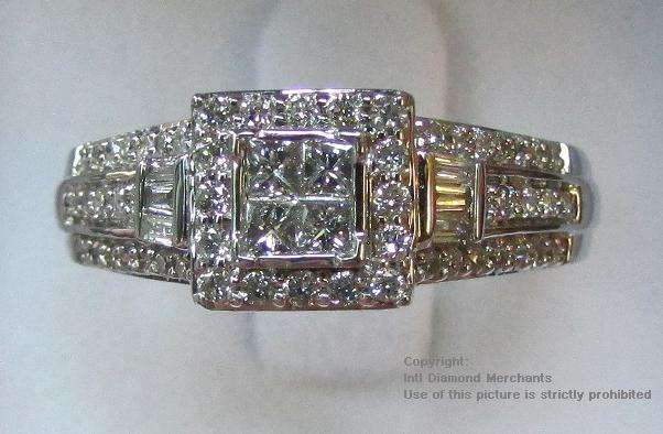 **PRINCESS STYLE [R41057]** DIAMOND RING [1.00ct] INVISIBLE SETTING [3.896g] WHITE GOLD - BUY SAFE