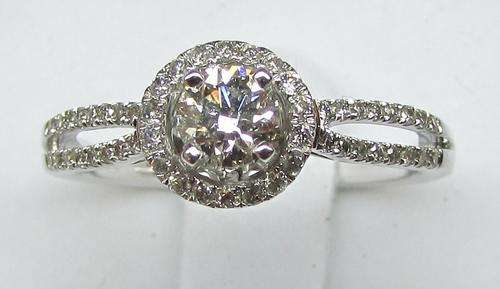 **PROMO [R28751]** HIGH QUALITY [0.610ct] DIAMOND RING [3.127g] WHITE GOLD - BUY SAFE