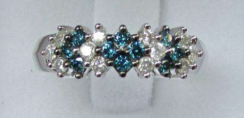 **WOW FACTOR [R35274]** BLUE / WHITE [0.650ct] DIAMOND RING [2.413g] WHITE GOLD - BUY SAFE