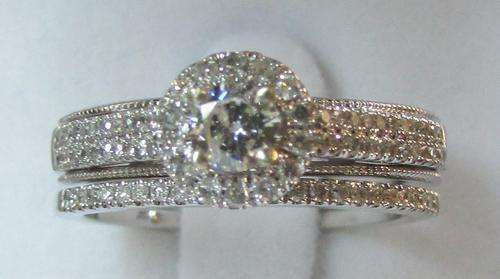 **BEST OF THE BEST [R43896]** BRIDAL TWINSET [1.00ct] DIAMOND [H / SI1] RING [4.704g] WHITE GOLD