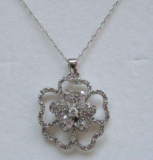 **SUPER PROMO [R28637]** DIAMOND PENDANT + CHAIN! [0.325ct] ROUND CUT [WHITE GOLD] - BUY SAFE