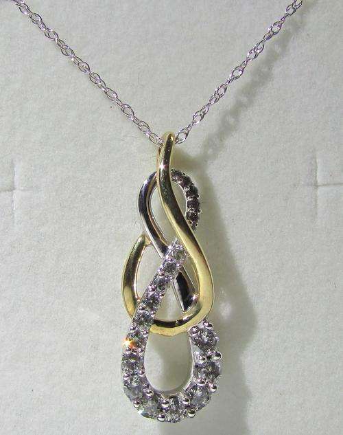 **GLITTERING [R34753]** ROUND CUT DIAMOND [0.675ct] PENDANT + CHAIN [WHITE GOLD] - BUY SAFE