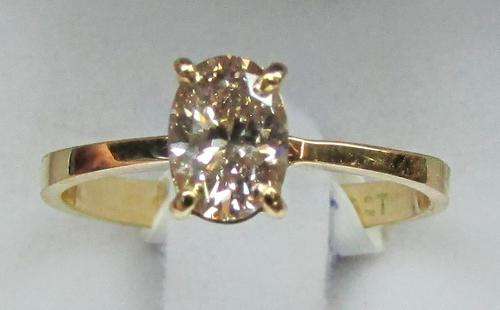 **CERTIFIED [R41653]** OVAL CUT [SI1] DIAMOND [0.710ct] SOLITAIRE [18kt YELLOW GOLD] - BUY SAFE