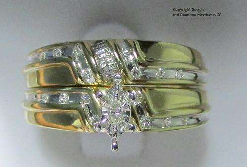 **SUPER DEAL [R23596]** BRIDAL TWINSET [0.250ct] DIAMOND RINGS [7.170g] YELLOW GOLD - BUY SAFE