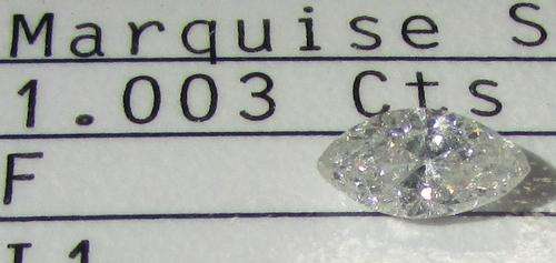 **MASSIVE [R40037] CERTIFIED** SPARKLING [1.003ct] MARQUISE SHAPED [COLOUR F] DIAMOND - BUY SAFE