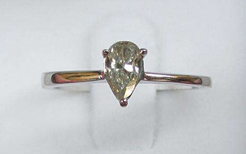 **DESIGNER [R27498]** SPARKLING PEAR SHAPE [0.400ct] DIAMOND RING [WHITE GOLD] - BUY SAFE