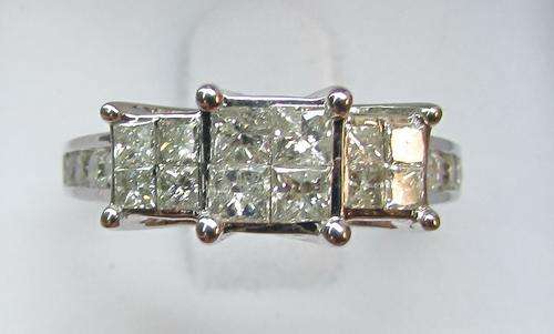 **JAW DROPPING [R54183]** INVISIBLE DESIGN [1.350ct] DIAMOND RING [4.222g] WHITE GOLD -BUY SAFE