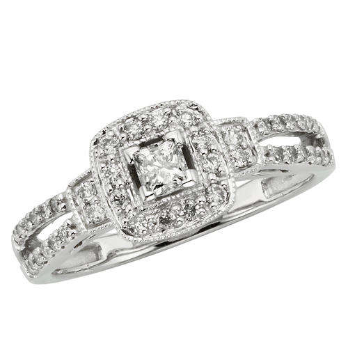 **SUPERB VALUE [R31262]** DESIGNER [0.650ct] DIAMOND RING [2.828g] WHITE GOLD - BUY SAFE