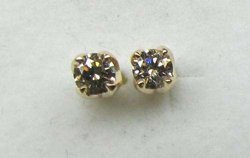 **GORGEOUS [R26287]** DESIGNER SPARKLING [0.300ct] DIAMOND EARRINGS [YELLOW GOLD] -  BUY SAFE