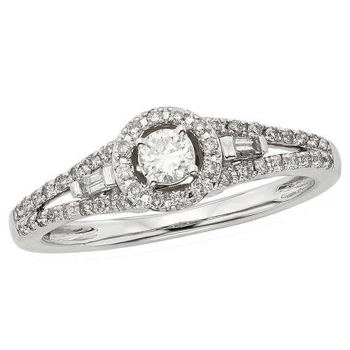 **SCINTILLATING [R34698]** EYE CLEAN [0.625ct] DIAMOND RING [2.434g] WHITE GOLD - BUY SAFE
