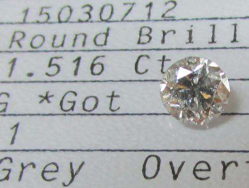 **CERTIFIED [R101620]** MASSIVE [1.516ct] ROUND CUT [COLOUR G] DIAMOND [SOUTH AFRICA] - BUY SAFE