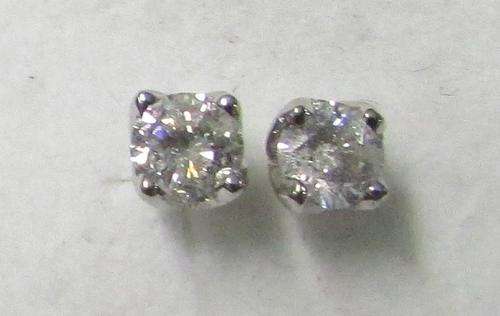 **GORGEOUS [R26287]** DESIGNER SPARKLING [0.400ct] DIAMOND EARRINGS [WHITE GOLD] -  BUY SAFE