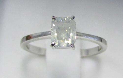 **GLAMOROUS [R31698]** RADIANT CUT [1.015ct] SOLITAIRE DIAMOND RING [WHITE GOLD] - BUY SAFE