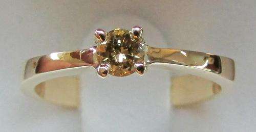 **4 CLAW DESIGN [R26528]** ROUND CUT [0.400ct] SOLITAIRE DIAMOND RING [YELLOW GOLD] - BUY SAFE