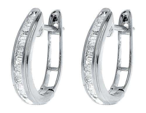 **DIAMOND HOOPS [R30074]** PAVE SET [0.400ct] DIAMOND EARRINGS [WHITE GOLD] -  BUY SAFE