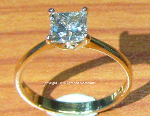 **CERTIFIED [R34529]** GLAM PRINCESS CUT DIAMOND [0.725ct] SOLITAIRE [18KT YELLOW GOLD] - BUY SAFE