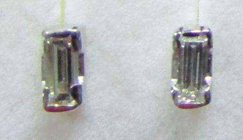 **BE UNIQUE [R25176]** DESIGNER BAGUETTE CUT [0.283ct] DIAMOND EARRINGS [WHITE GOLD] -  BUY SAFE