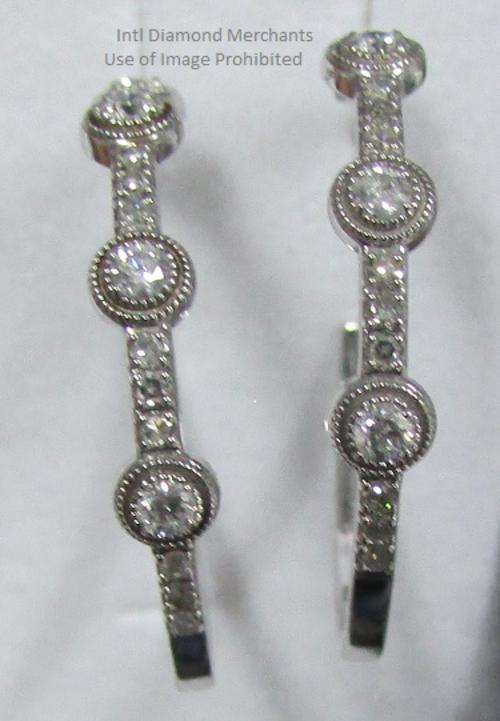 **DIAMOND HOOPS [R26593]** PAVE SET [0.550ct] DIAMOND EARRINGS [WHITE GOLD] -  BUY SAFE