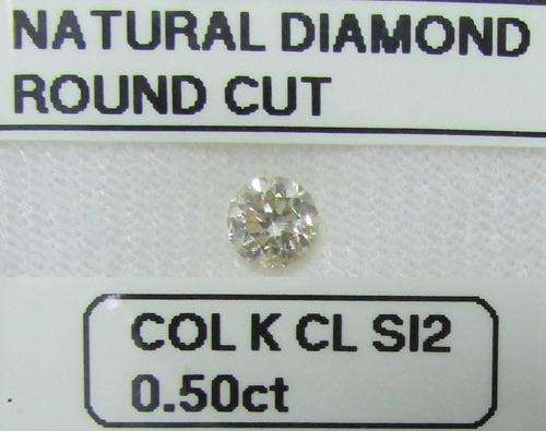 **NATURAL DIAMOND** SPARKLING [0.500ct] ROUND CUT [ K / SI2 ] DIAMOND STARTING AT R1 - BUY SAFE