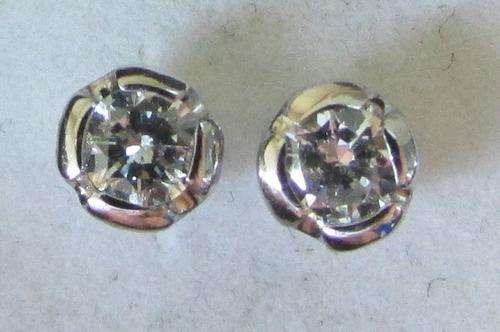 **EPITOME OF CLASS [R30876]** SPARKLING [0.405ct] DIAMOND EARRINGS [WHITE GOLD] -  BUY SAFE