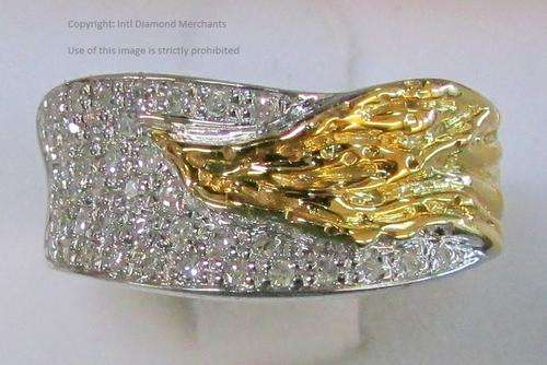 **STUNNING [R25862]** 2 TONE DESIGN DIAMOND [0.400ct] BAND [4.728g] WHITE GOLD - BUY SAFE