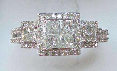 **JAW DROPPING [R54183]** INVISIBLE DESIGN [1.350ct] DIAMOND RING [2.866g] WHITE GOLD -BUY SAFE