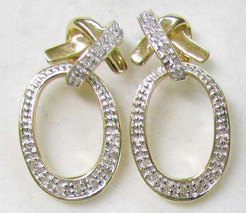 **DIAMOND DROPS [R21893]** ROUND CUT [0.200ct] DIAMOND EARRINGS [YELLOW GOLD] -  BUY SAFE