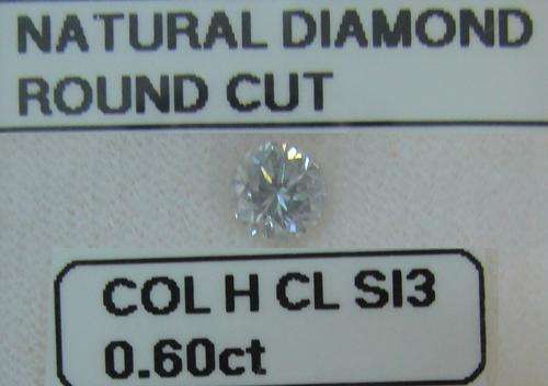 **NATURAL DIAMOND** SPARKLING [0.600ct] ROUND CUT [COLOUR H] DIAMOND STARTING AT R1 - BUY SAFE