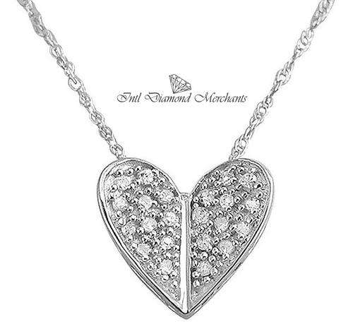 **SPECIAL [R20637]** DIAMOND PENDANT + CHAIN! [0.205ct] ROUND CUT [WHITE GOLD] - BUY SAFE