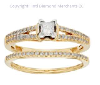 **SUPER HOT DEAL [R37617]** BRIDAL TWINSET [0.805ct] DIAMOND RINGS [YELLOW GOLD] - BUY SAFE