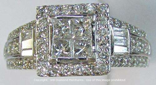 **HUGE RING [R53687]** BAGUETTE / PRINCESS CUT [1.400ct] DIAMOND RING [4.926g] WHITE GOLD - BUY SAFE