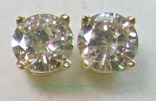 **3/4ct SPECIAL [R30105]** DESIGNER SPARKLING [0.750ct] DIAMOND EARRINGS [YELLOW GOLD] - BUY SAFE