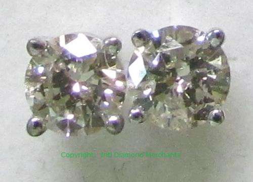 **ATTRACTIVE [R31074]** GLITTERING [0.603ct] DIAMOND STUD EARRINGS [WHITE GOLD] - BUY SAFE