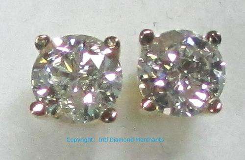 **3/4ct SPECIAL [R30105]** DESIGNER SPARKLING [0.700ct] DIAMOND EARRINGS [YELLOW GOLD] - BUY SAFE